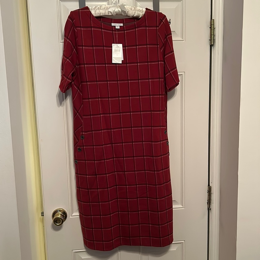J Jill Small Red Knee Length Dress 2021 *NEVER WORN*